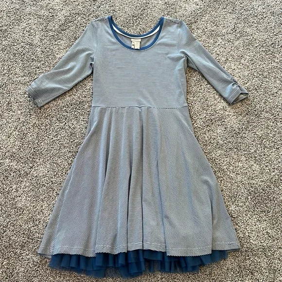 Matilda Jane size small blue and white striped dress - Picture 1 of 3